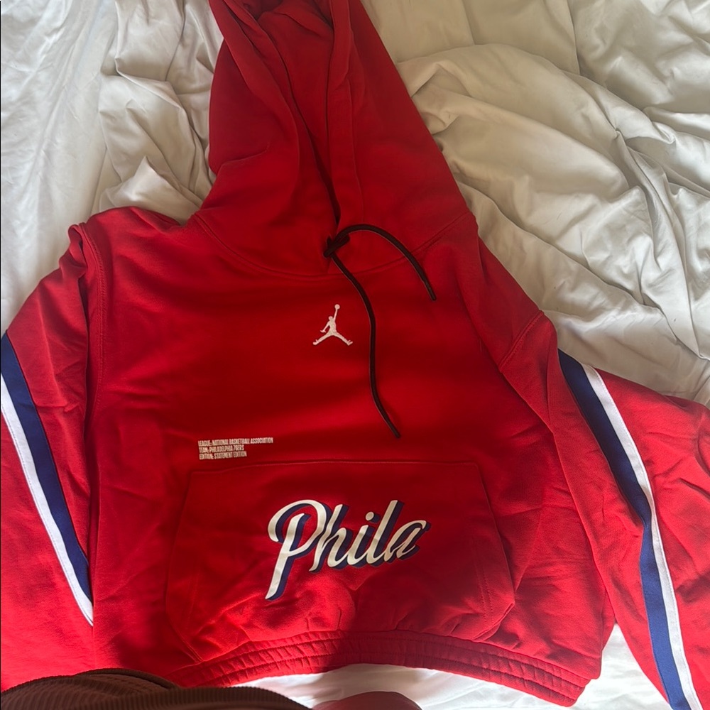 Red Hoodie with 'Phila' Embroidery